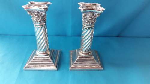 VINTAGE PAIR EPNS CANDLE HOLDERS