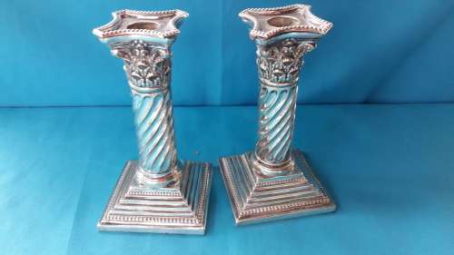 VINTAGE PAIR EPNS CANDLE HOLDERS