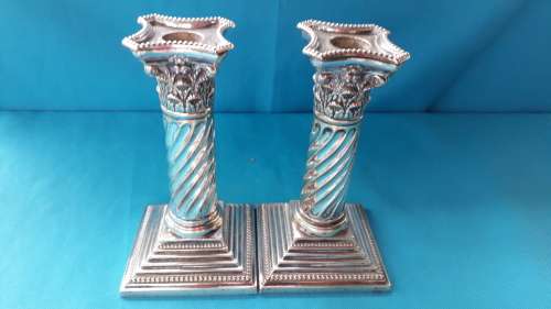 VINTAGE PAIR EPNS CANDLE HOLDERS