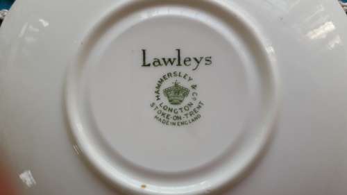 2   VINTAGE   "LAWLEYS"  COFFEE CUPS WITH SAUCERS