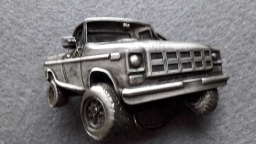 SOLID  BRASS    "VINTAGE TRUCK "   MENS BELT BUCKLE