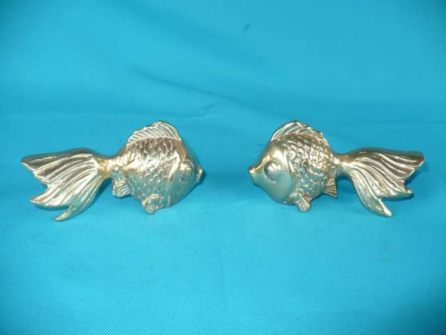 PAIR BRASS GOLD FISH