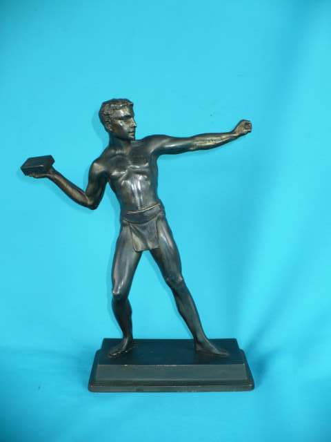 BRONZE FIGURE OF AN ATHLETE