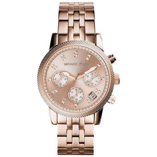 LADIES MICHAEL KORS RITZ ROSE GOLD WATCH MK6077 ##BRAND NEW##