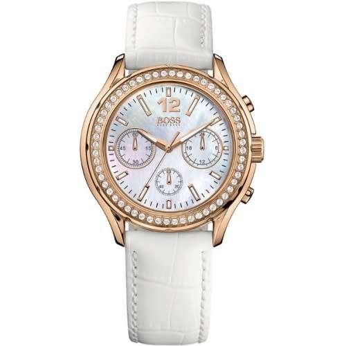 LADIES HUGO BOSS MOTHER OF PEARL CHRONOGRAPH WATCH 1502261 ##BRAND NEW##