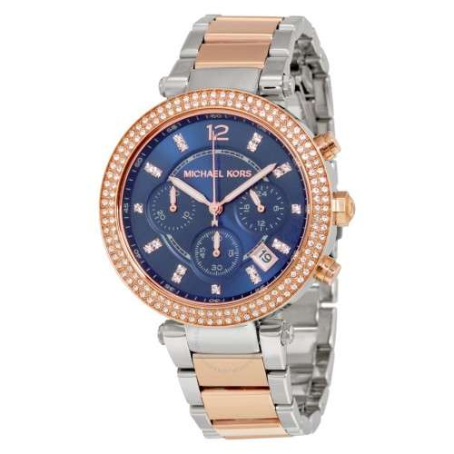 LADIES MICHAEL KORS PARKER GLITZ BLUE WATCH MK6141 ##BRAND NEW##