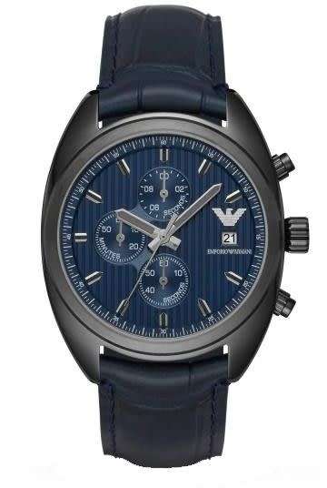 MENS EMPORIO ARMANI CHRONOGRAPH LEATHER WATCH AR6126 ##BRAND NEW##