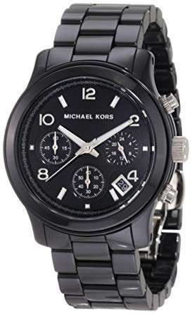 LADIES MICHAEL KORS BLACK CERAMICA RUNWAY WATCH MK5162 ##BRAND NEW##