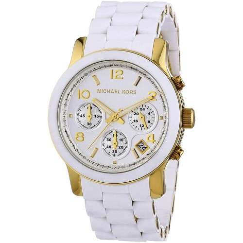 LADIES MICHAEL KORS WHITE RUNWAY WATCH MK5145 ##BRAND NEW##