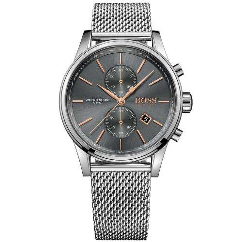 MENS HUGO BOSS JET GREY SUNDIAL CHRONOGRAPH WATCH 1513440 ##BRAND NEW##