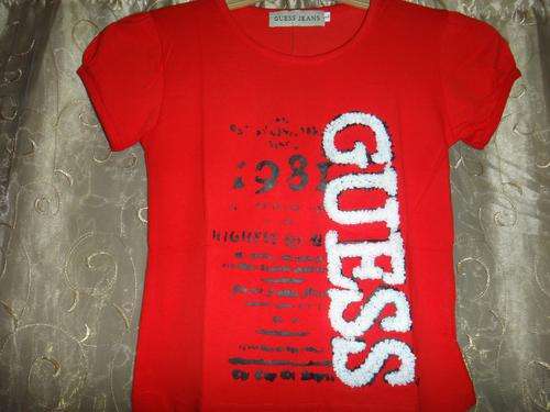 GIRLS ORIGINAL GUESS T-SHIRT RED ##BRAND NEW##
