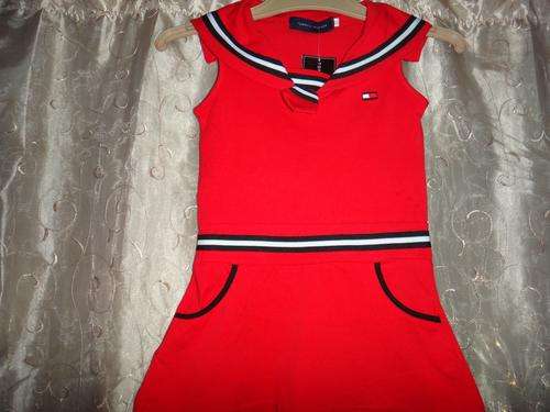GIRLS TOMMY HILFIGER RED DRESS ##BRAND NEW## 100% COTTON
