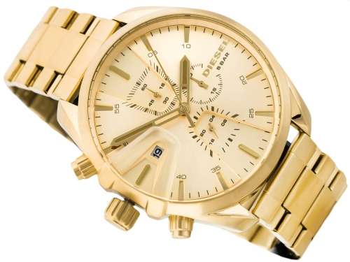 MENS DIESEL MS9 GOLD CHRONOGRAPH WATCH DZ4475 ##BRAND NEW##