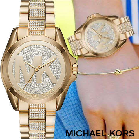 LADIES MICHAEL KORS BRADSHAW CRYSTAL GLITZ WATCH MK6487 ##BRAND NEW##