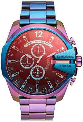 MENS DIESEL MEGA CHIEF IRIDESCENT DIAL CHRONOGRAPH WATCH DZ4542 ##BRAND NEW##