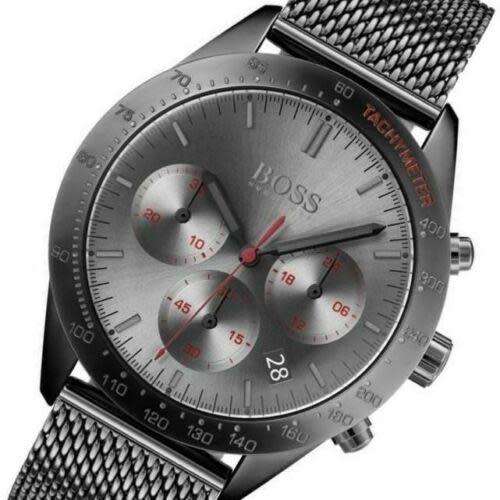 MENS HUGO BOSS TALENT GUN METAL CHRONOGRAPH WATCH 1513637 ##BRAND NEW##