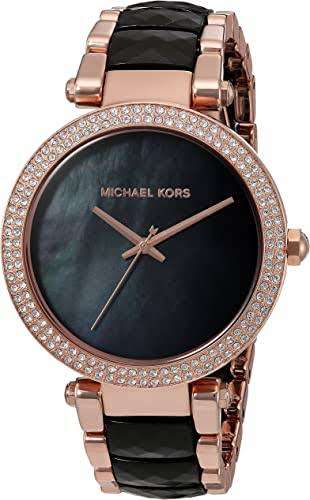 LADIES MICHAEL KORS PARKER BLACK DIAL WATCH MK6414 ##BRAND NEW##