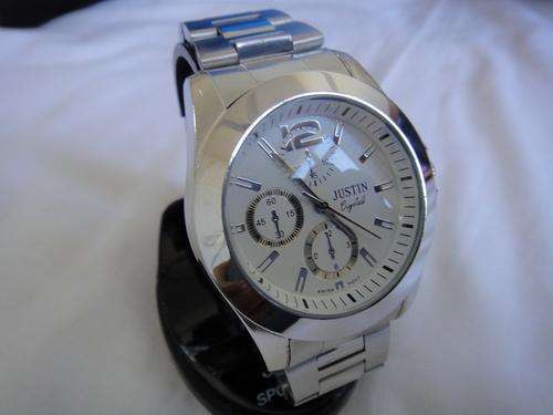 MENS SILVER WATCH WITH WHITE FACE ##BRAND NEW##