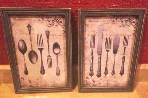 Framed Images of cutlery