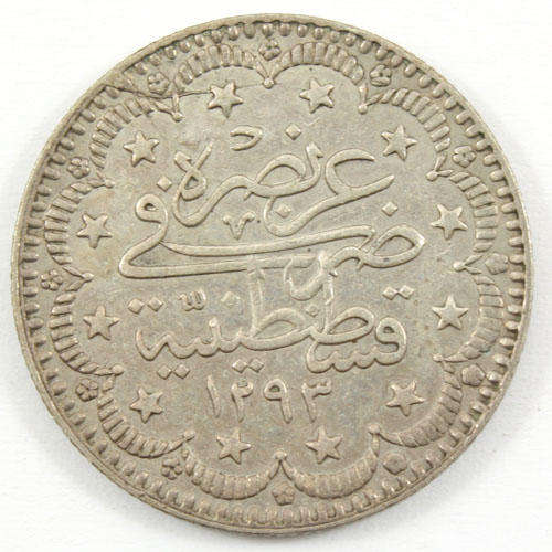 Silver Turkey 5 Kurush AH1293 1907