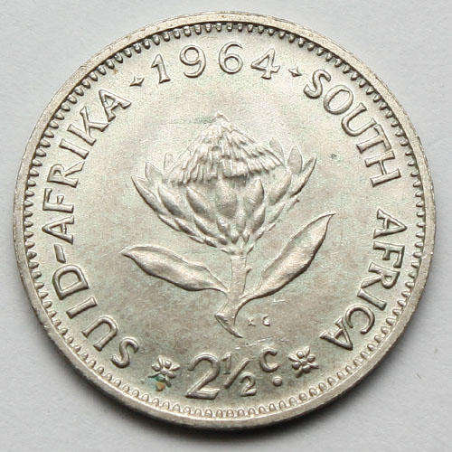 South Africa 1964 Two and a Half Cents 2 1/2c