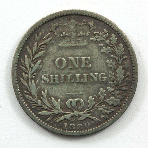 Silver One Shilling England - 1880