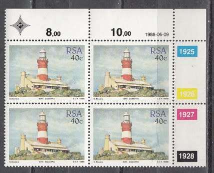RSA 4 Control Blocks of 4 Stamps Each -  Ligthouses (Face R 5.44) 1988