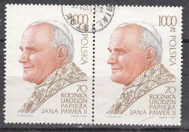 Poland Pair of 100zt Stamps (Pope)