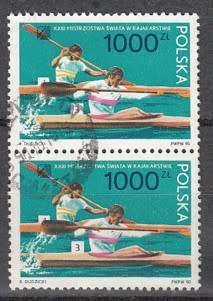 Poland Pair of 100zt Canoeists Stamps