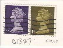 GB Setenant Pair of Pre-decimal QEII Stamps (3d &1d)
