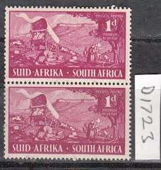 Union Pair of 1d Inauguration of Voortrekker Monument Stamps
