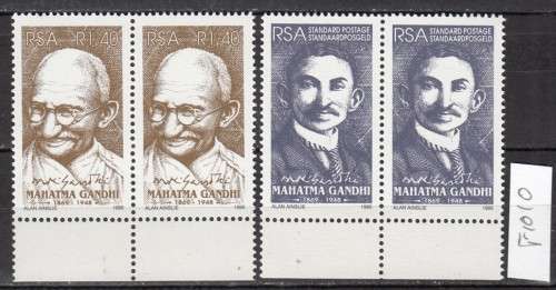RSA 2 Pairs of Mahatma Gandhi Stamps Mint (Face Value R 12.60)