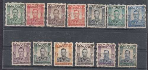 Southern Rhodesia 25 November Definitive Issue KGVI Stamps (Catalogue R 425.00)