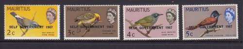 Mauritius QEII Stamps Bird Issue of 1965-67 with SELF Government Overprint (Catalogue R 250.00) Mint