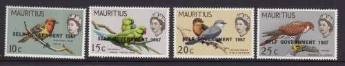 Mauritius QEII Stamps Bird Issue of 1965-67 with SELF Government Overprint (Catalogue R 250.00) Mint
