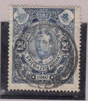 Union Single 1910, 2 1/2d Opening of The Union Parliament Stamp, SACC 1, Broken Frame Top Left.