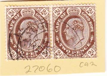 COGH Pair of 2d KEVII Stamps. As Image.