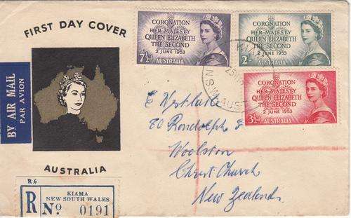 Australia FDC Coronation QEII. Nice KIAMA NSW-AUST Post Mark on Back (Aging)