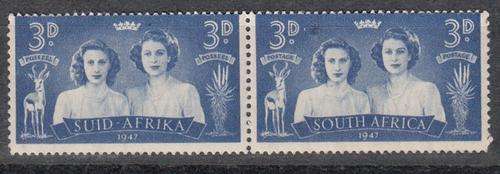 Union Pair of 3d Royal Visit Stamps With Perf Shift On top.