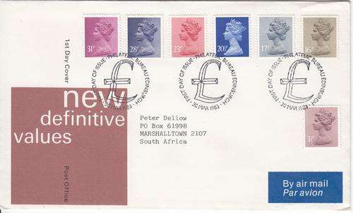 GB FDC 30 MAR 1983 Group of Seven QEII Stamps.