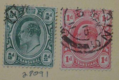 Transvaal Two Stamps (1/2d & 1d)