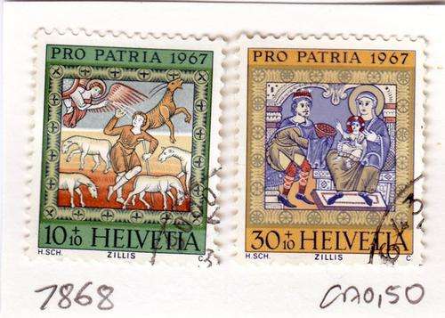 Switzerland. Two 1967 Pro Patria Stamps. As Image.