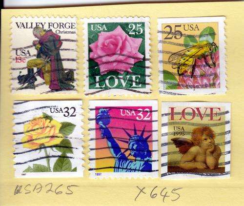 USA Group of Six Stamps (USA 265). As Image.