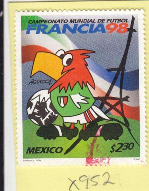 Mexico Single Francia 98 Soccer Stamp. As Image.