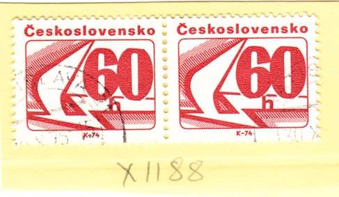 Czechoslovakia Pair of 60h Stamps. As Image.