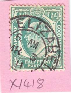 COGH Single Half Penny Stamp With Partial Post Mark ( ELIZABET  - DD MR 3 11 ). As Image (King)