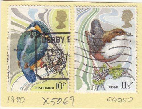 GB Two Bird Stamps. As Image.