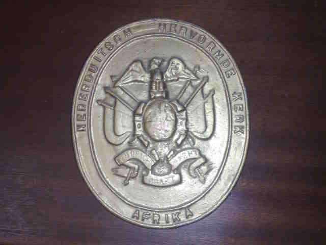 ZAR plaque for Nederduitsch Herformde Kerk Afrika