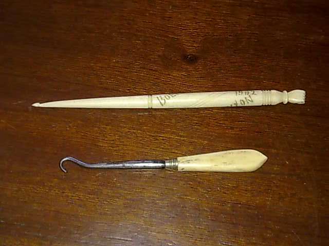 Boerwar  Boere Oorlog concentration camp bone needle and a boot hook