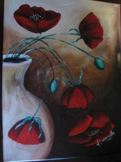 Red Olive Art presents - D"SOMMERVILLE "Poppies" - 400x300